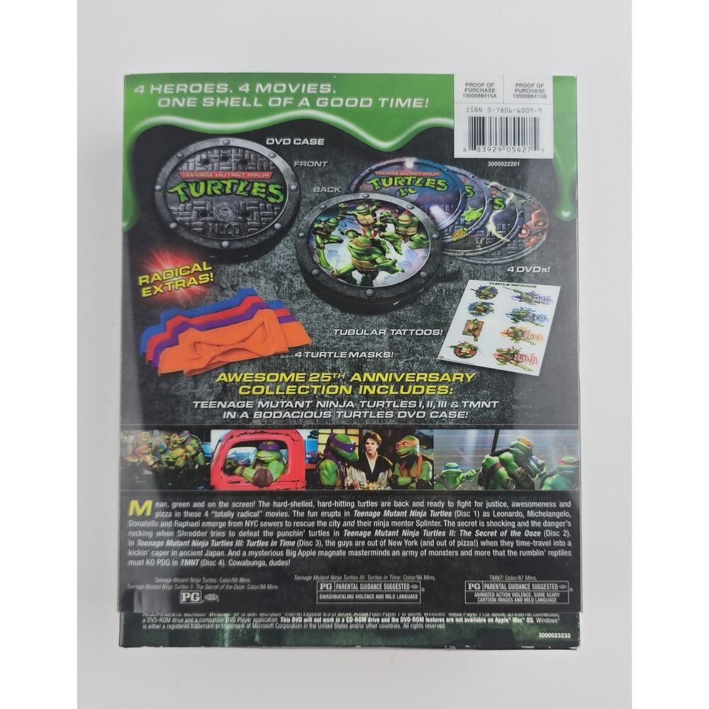 Teenage Mutant Ninja Turtles 25th DVD Collectors Edition 4 DVD & Masks Tattoos - Picture 7 of 12